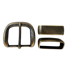 BUCKLE BELT SET 1 25mm ANTIQUE BRONZE